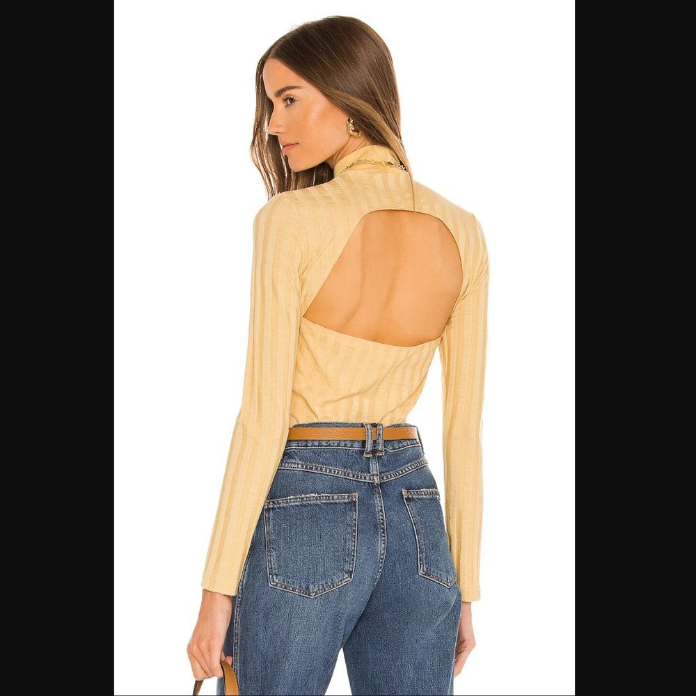 Jonathan Simkhai Standard Janelle Open Back Mock Neck Top